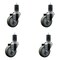 Service Caster 3.5'' SS Gray Poly Wheel Swivel 1-5/8'' Expanding Stem Caster Set, 4PK SCC-SSEX20S3514-PPUB-158-4 - alternate 1